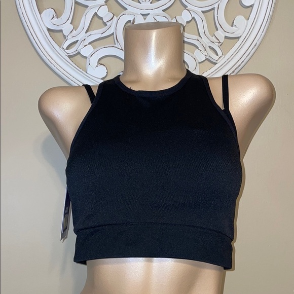 JoyLab women’s large sports bra double layer black seamless high neck NWT - Picture 3 of 11